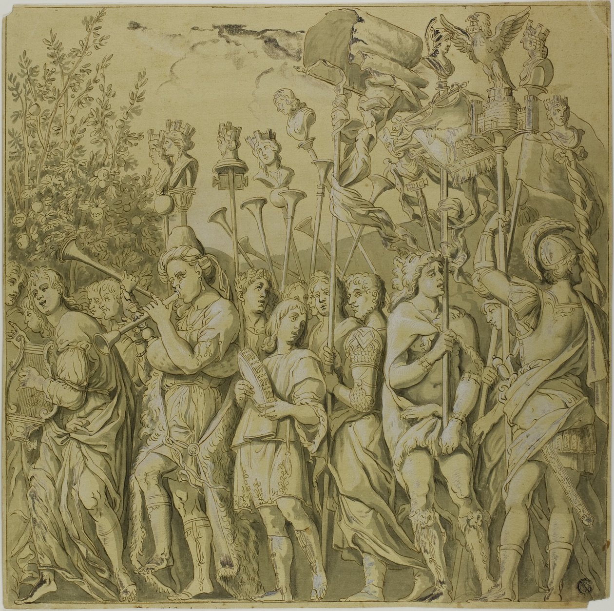 Triunfos de Julio César: Lienzo No. VII de Andrea Mantegna