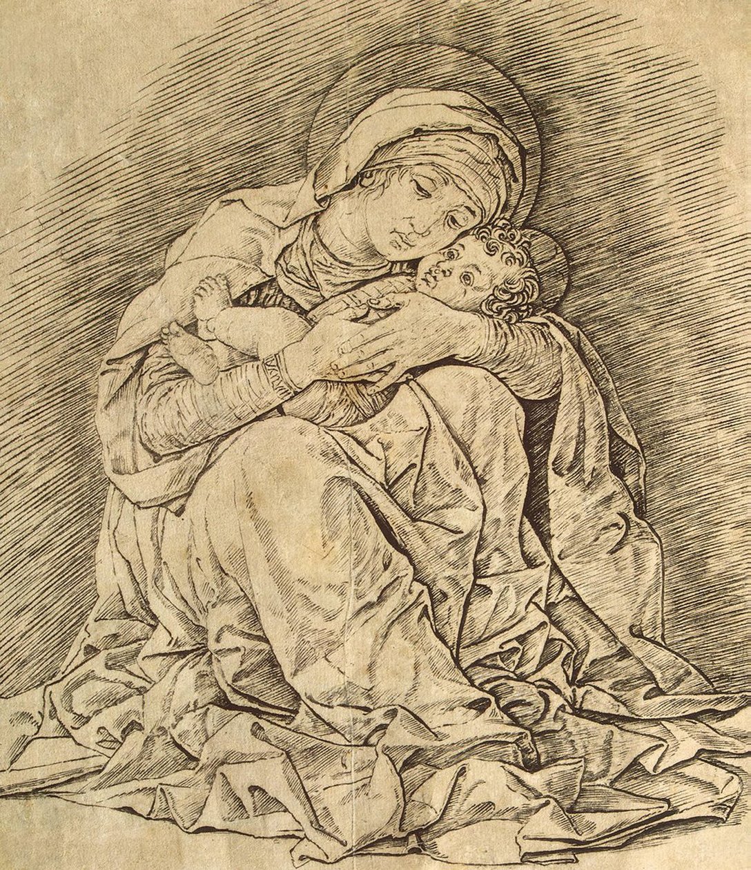 Virgen y niño de Andrea Mantegna