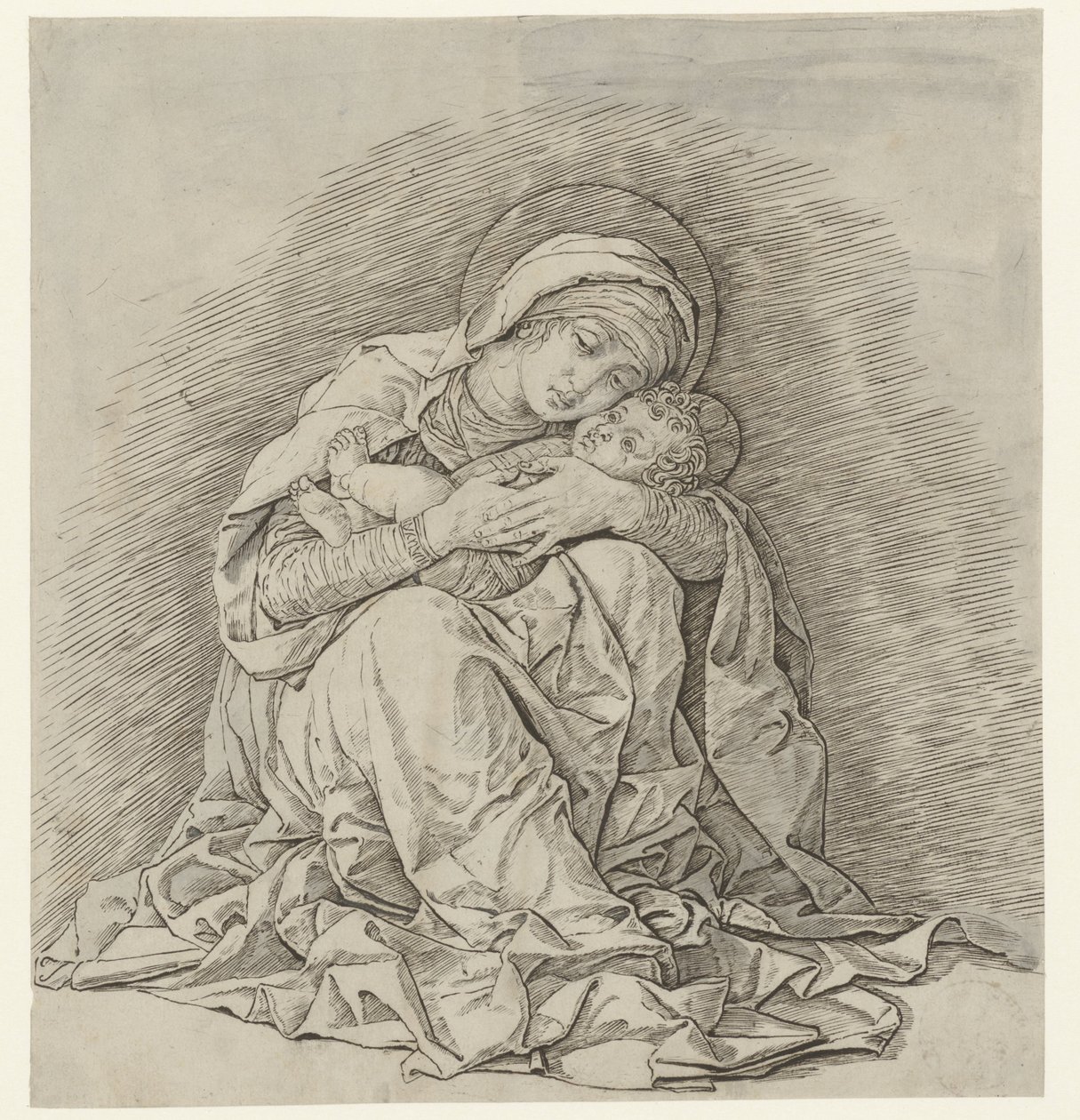 María sentada con el niño de Andrea Mantegna