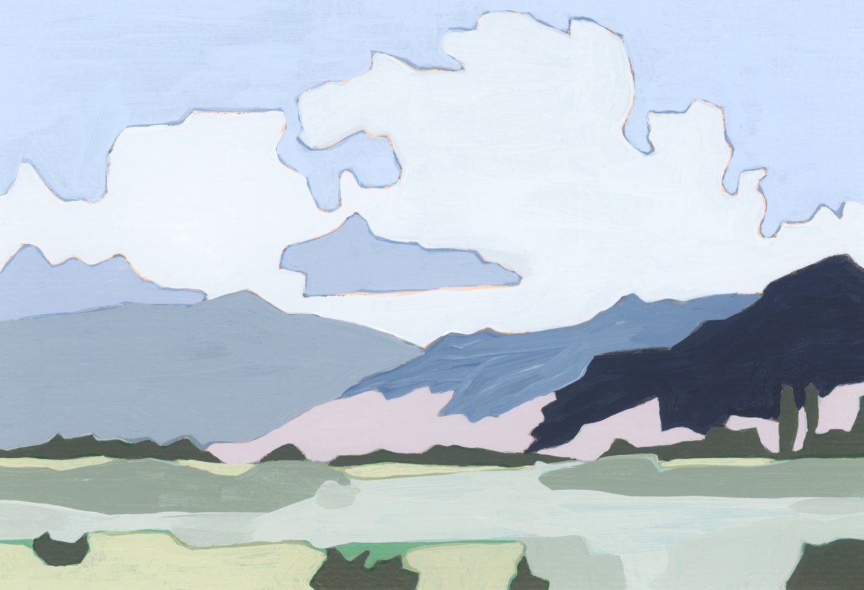 Cielo de ensueño, 2023 (acrílico sobre papel) de Andrea Mejia