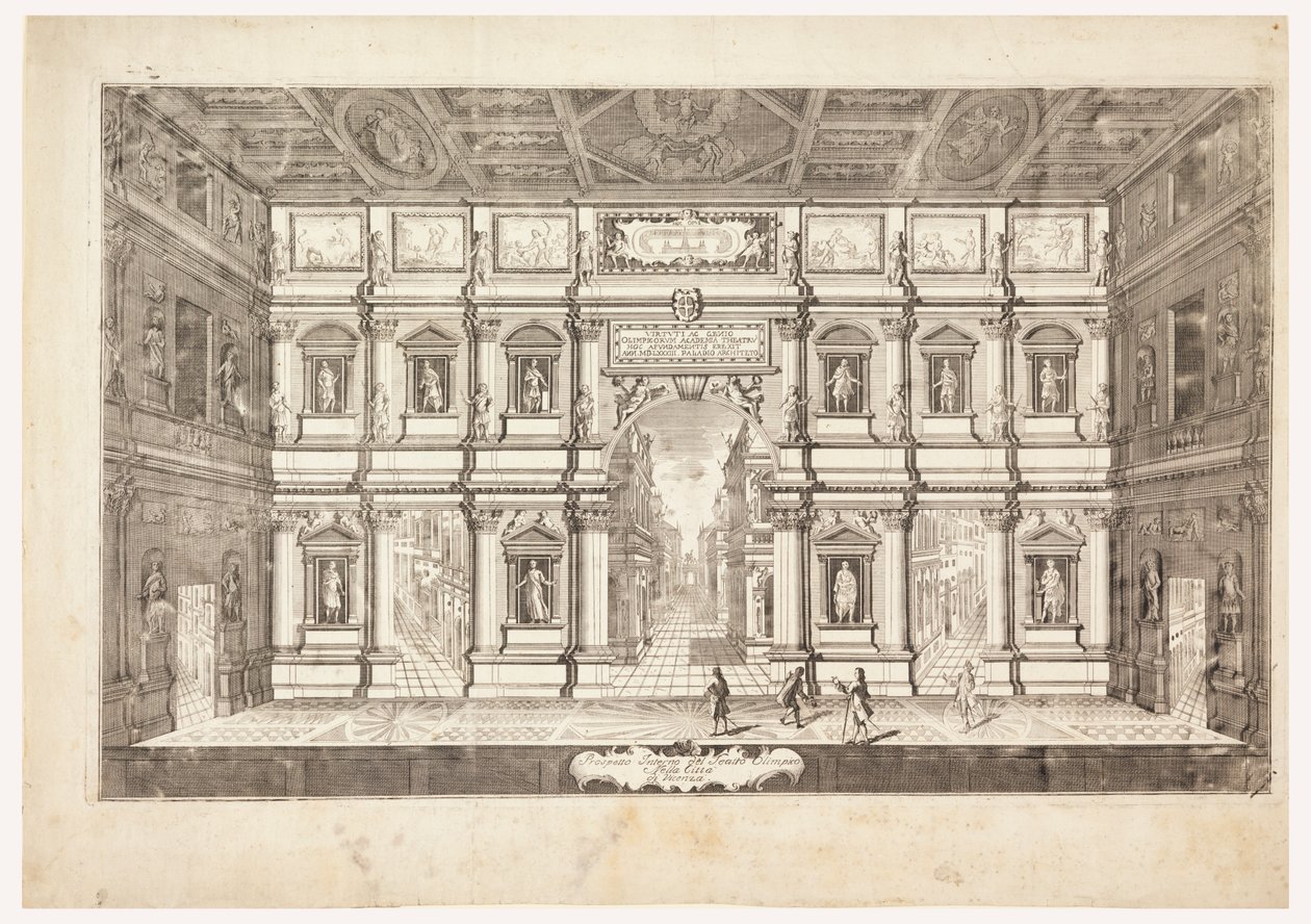 Vista del escenario del Teatro Olímpico en Vicenza de Andrea Palladio