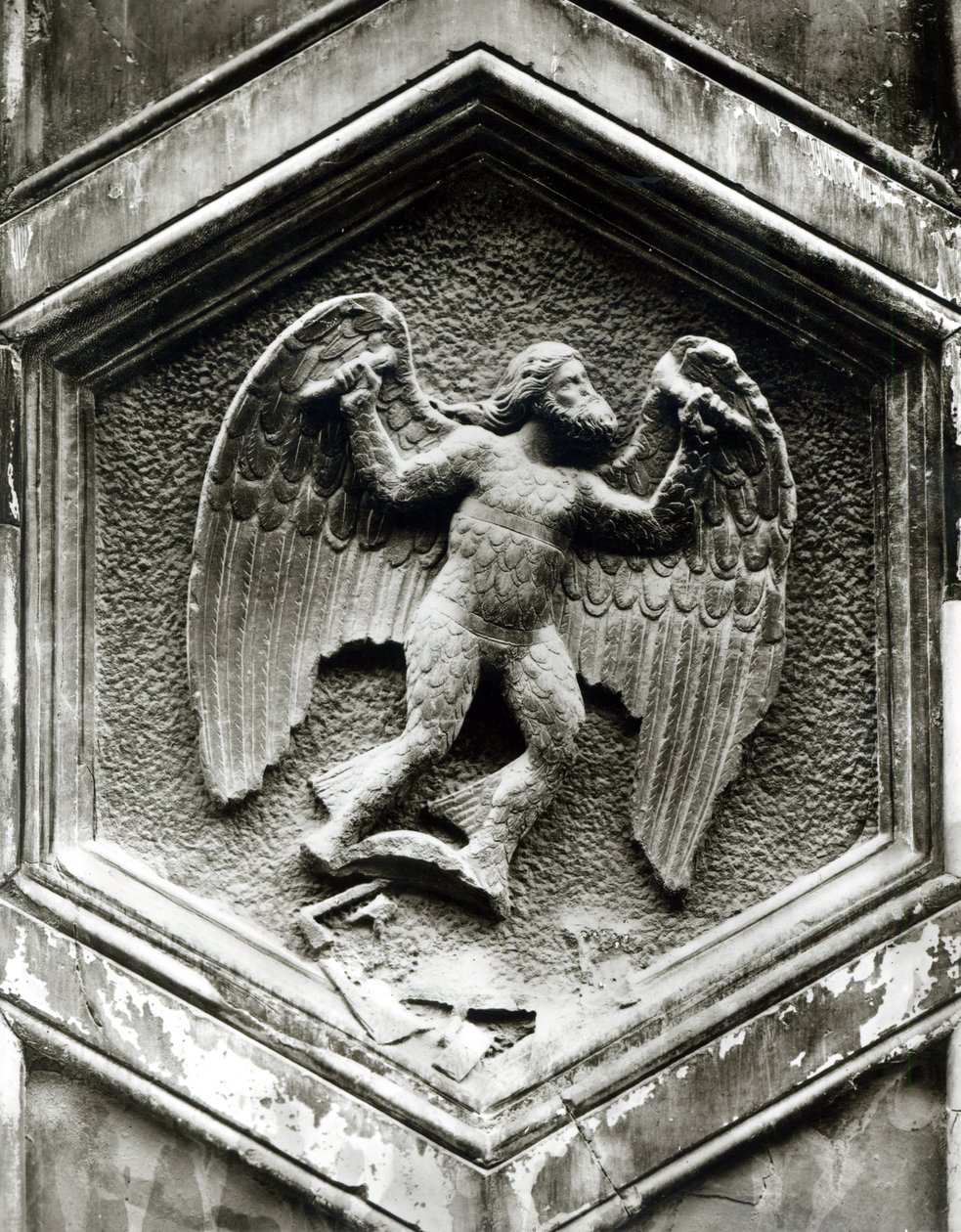 Dédalo, relieve decorativo del Campanario, Florencia, c.1348-50 de Andrea Pisano
