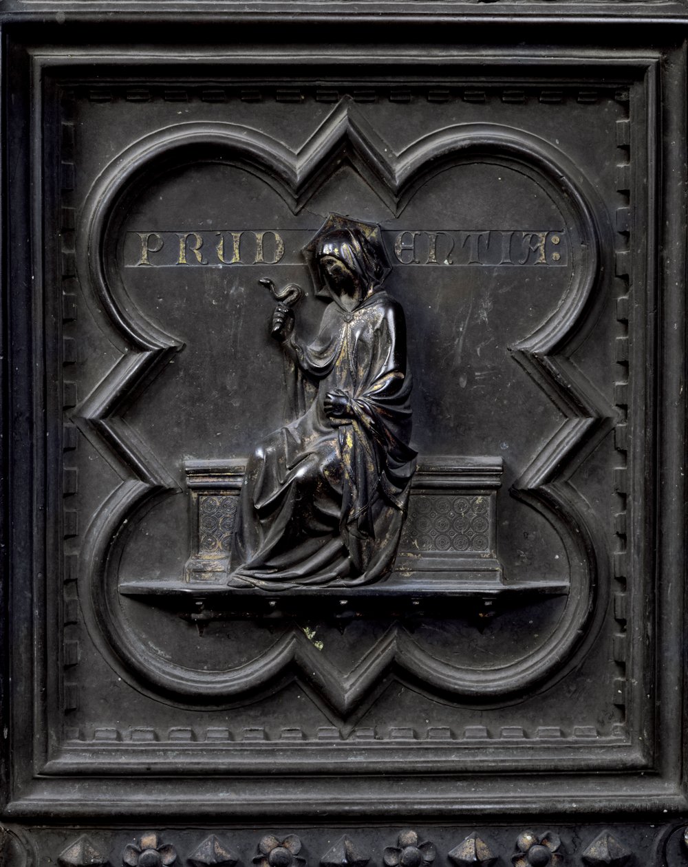 Prudencia, panel H de las Puertas Sur del Baptisterio de San Giovanni, 1336 de Andrea Pisano