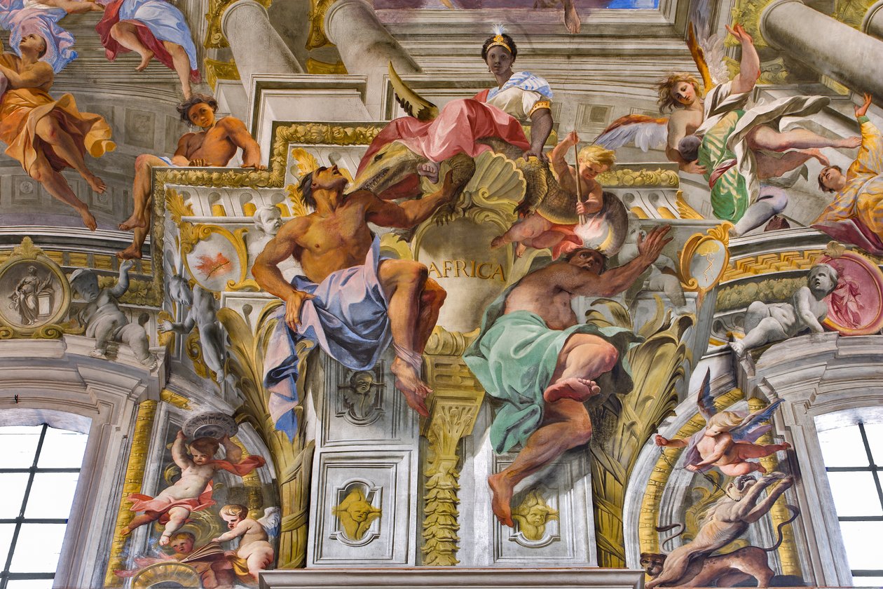 África, detalle de las alegorías de los continentes de Andrea Pozzo