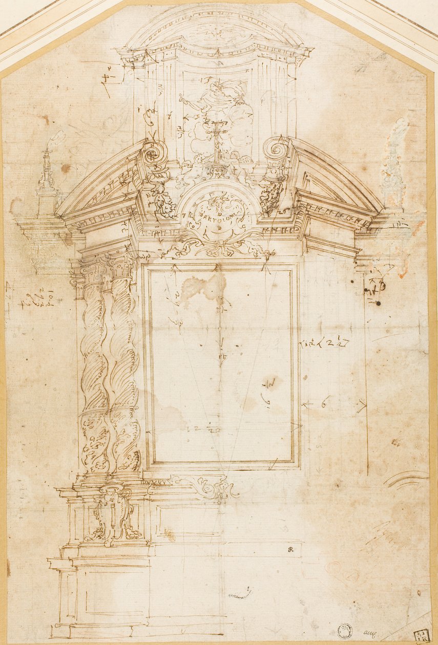 Boceto para un altar de San Bartolomé de Andrea Pozzo