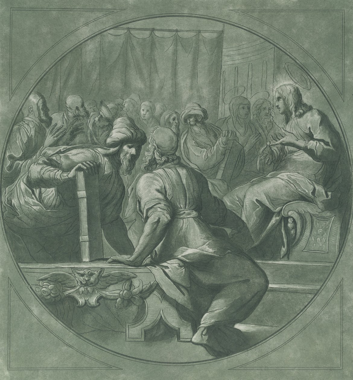 Cristo confundiendo a los doctores, 1750-70 de Andrea Scacciati