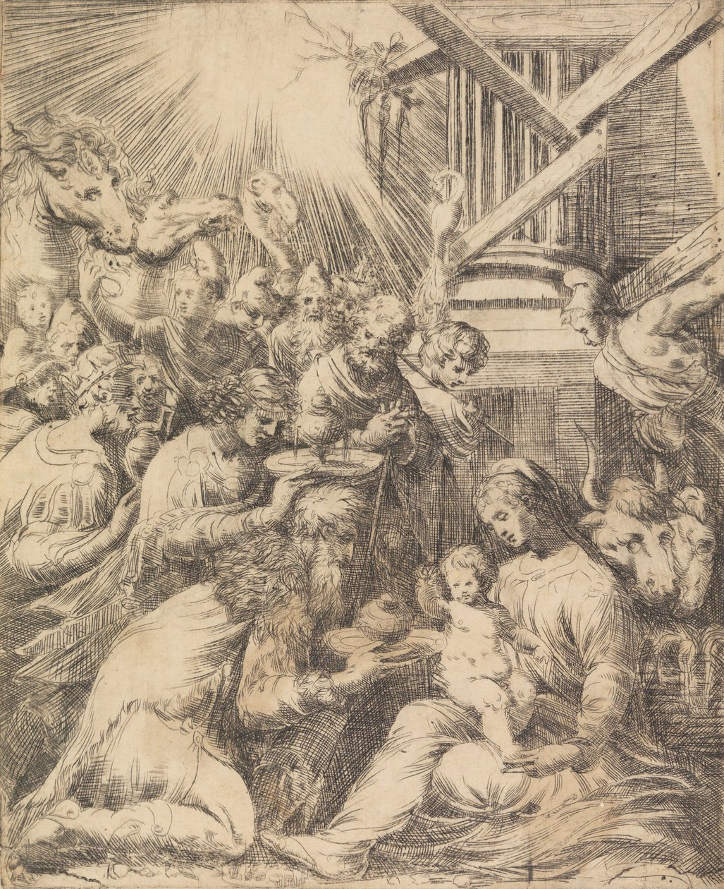 Adoración de los Magos, ca. 1553-60 de Andrea Schiavone
