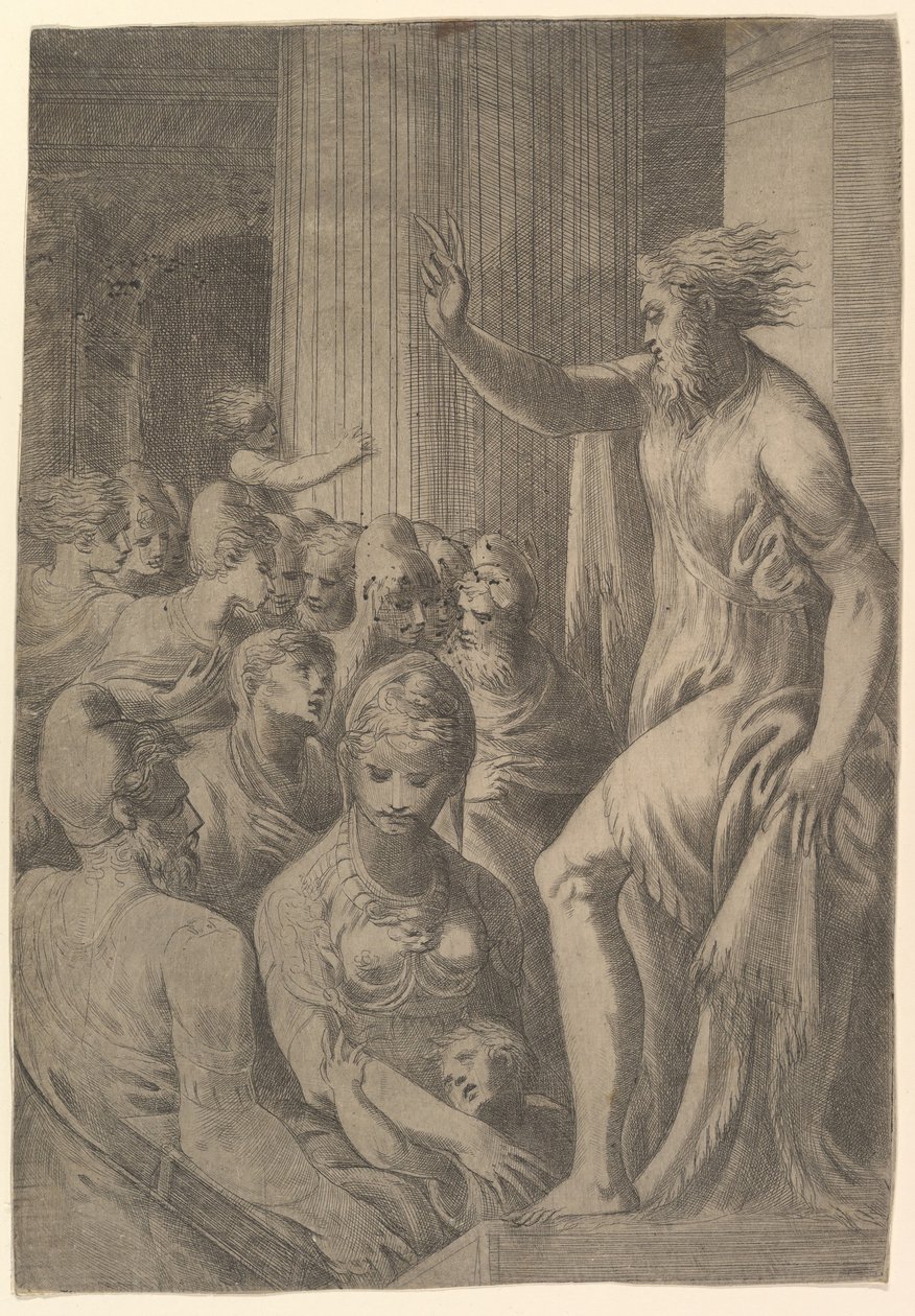San Pablo predicando en Atenas, ca. 1548-53 de Andrea Schiavone
