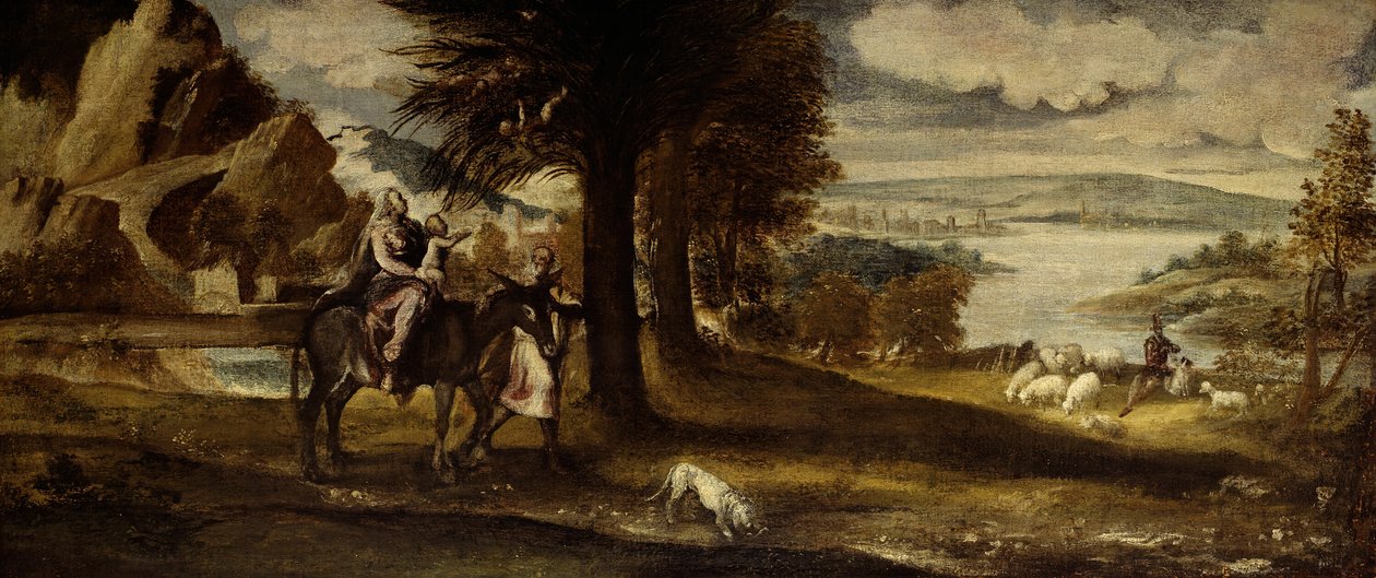 La Huida a Egipto, 1540-50 de Andrea Schiavone