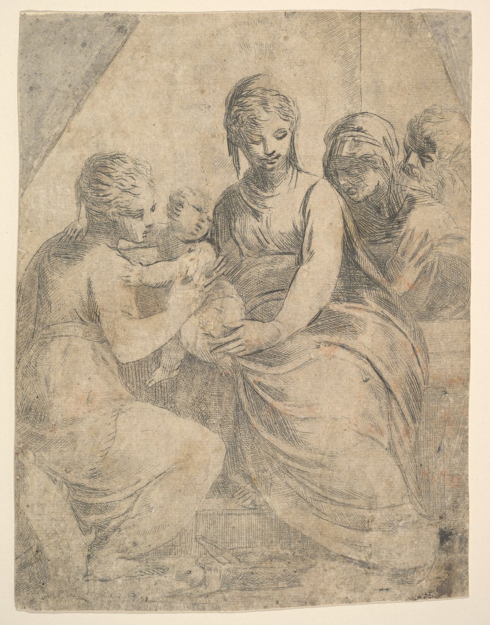La Virgen y el Niño acompañados por santos, ca. 1540-50 de Andrea Schiavone