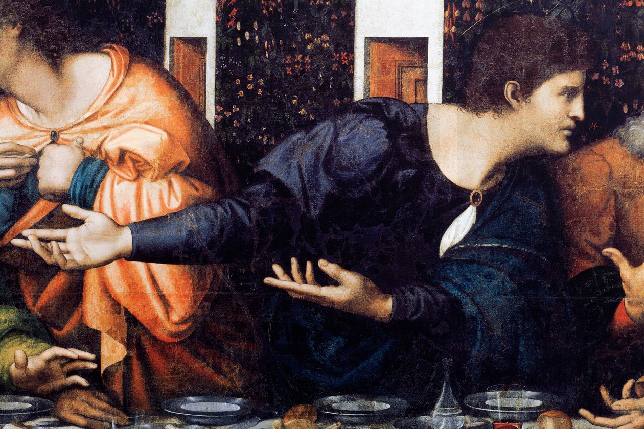 Abadía (Abadía de Tongerlo). Pintura. La Última Cena. 1506-1507. Detalle (pintura) de Andrea Solario