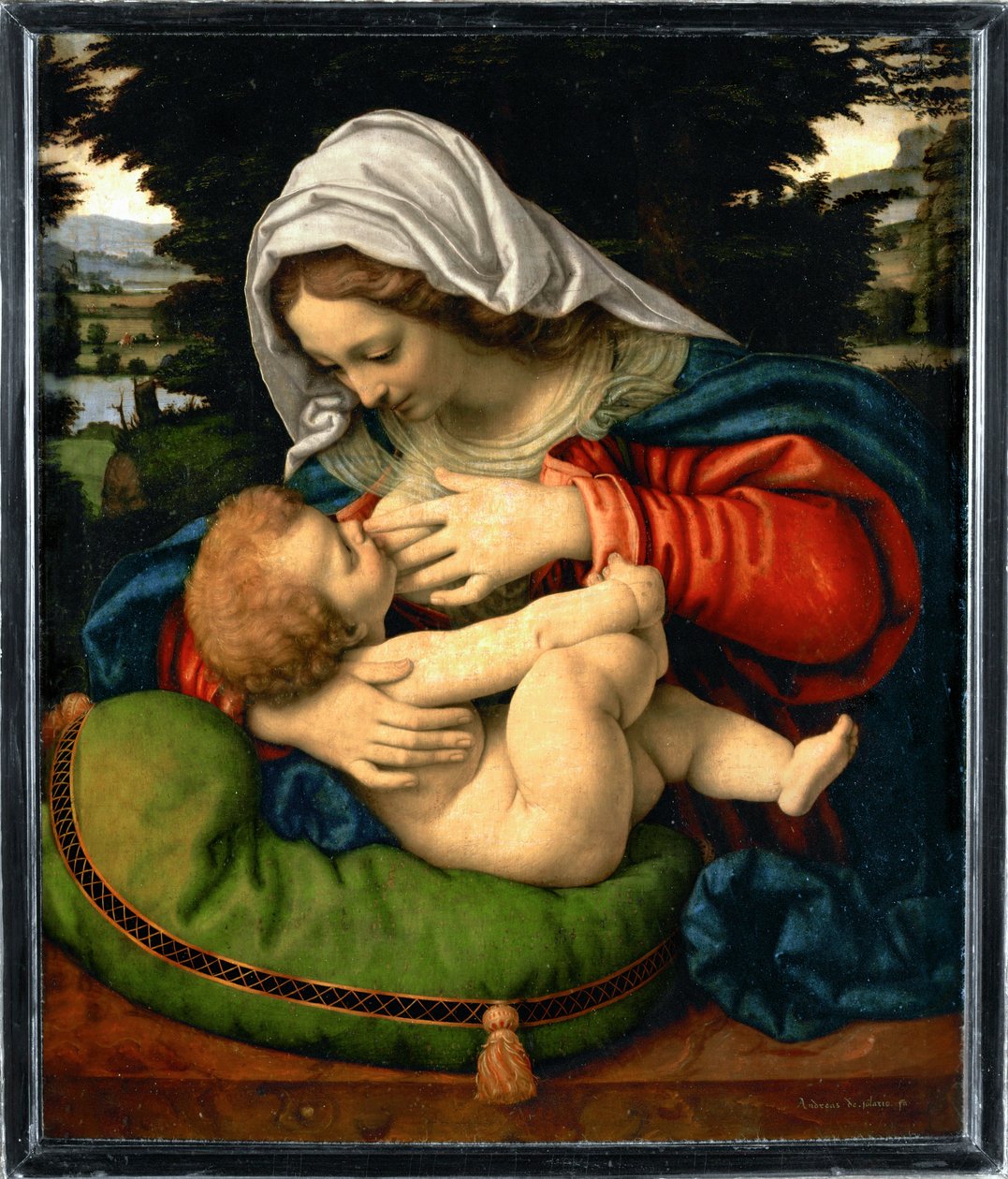 La Vierge au coussin vert - Virgen con cojín verde ... de Andrea Solario
