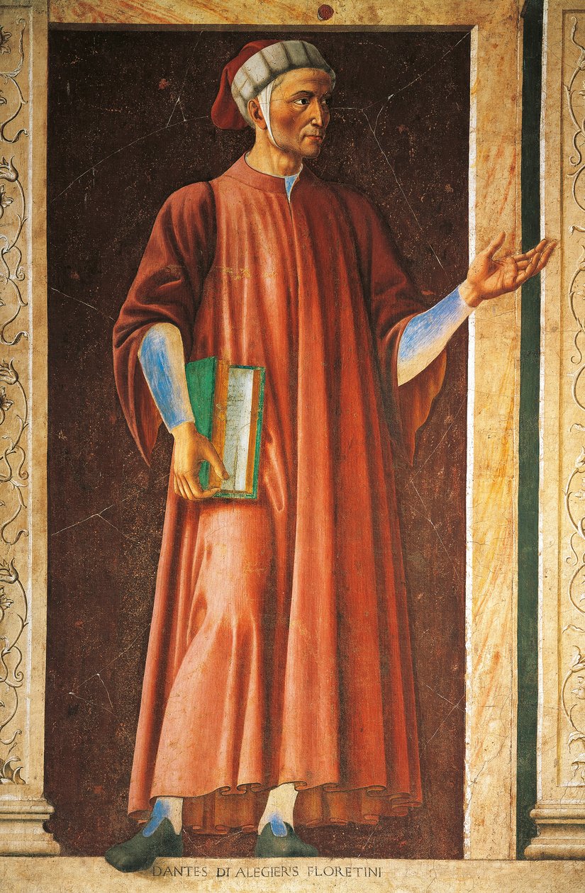 Retrato de Dante Alighieri (fresco) de Andrea del Castagno