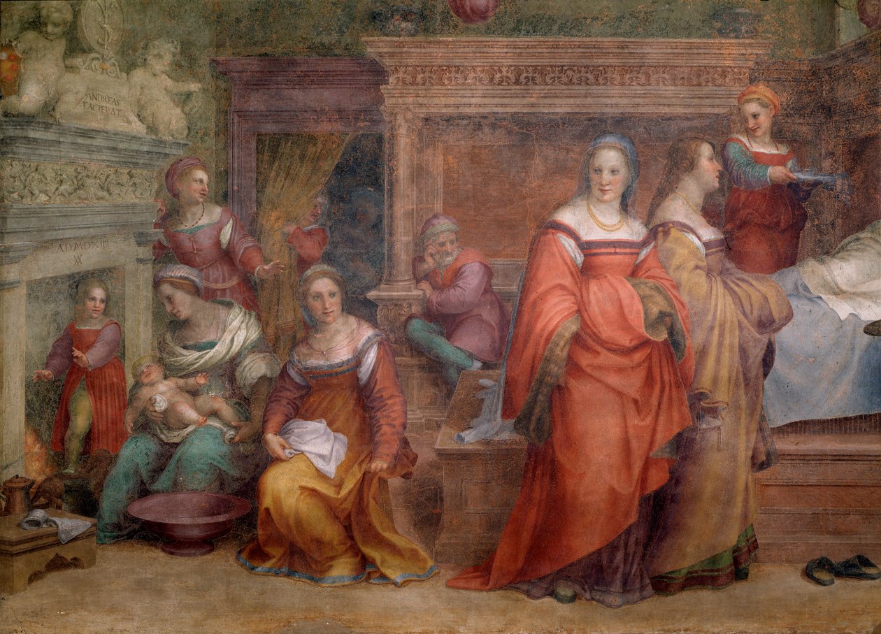 Nacimiento de la Virgen (detalle) de Andrea del Sarto