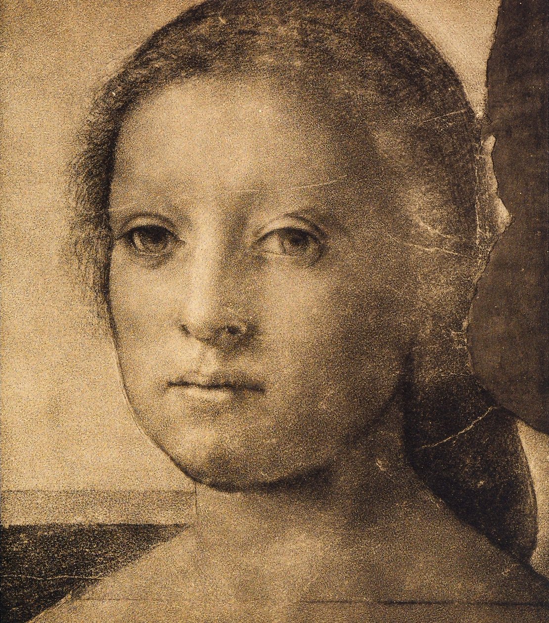 Cabeza de una joven, dibujo de Andrea del Sarto. Gabinetto dei Disegni e delle Stampe, Galería Uffizi, Florencia de Andrea del Sarto