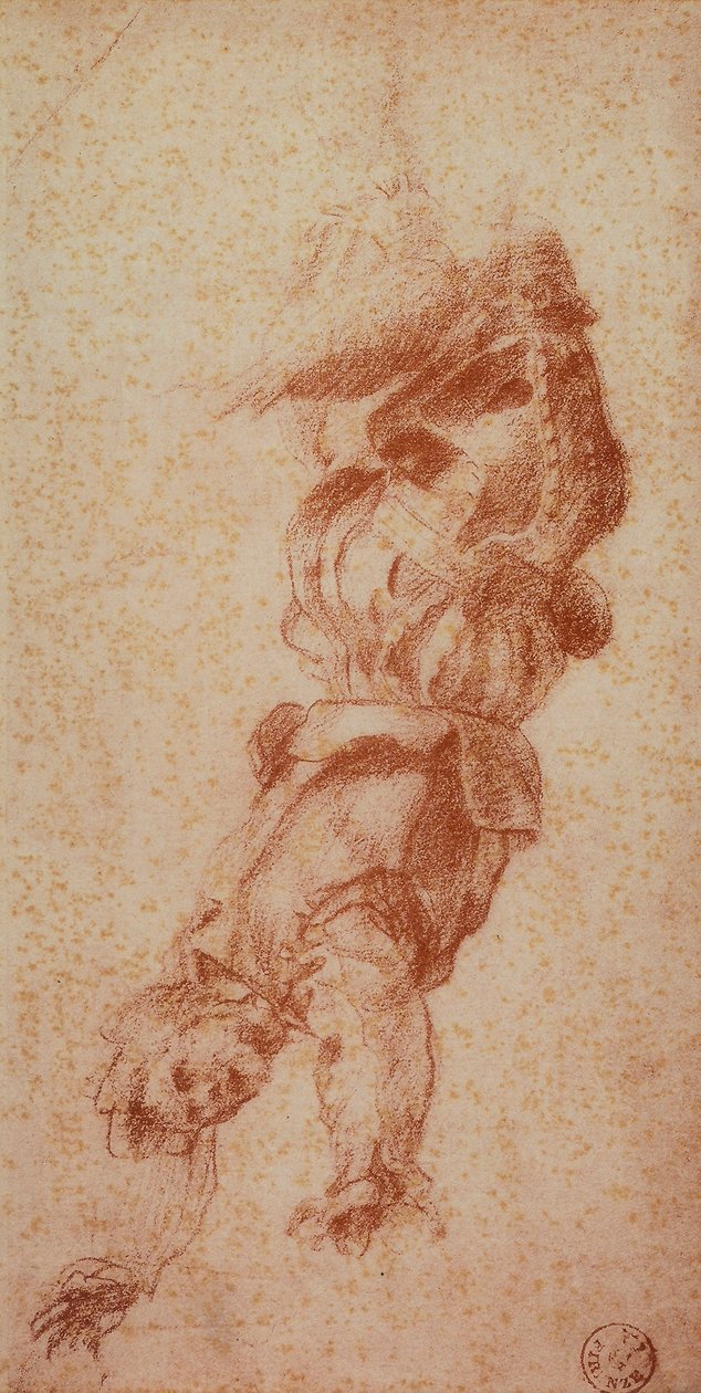 Figura masculina; dibujo de Andrea del Sarto. Gabinetto dei Disegni e delle Stampe, Galería Uffizi, Florencia de Andrea del Sarto