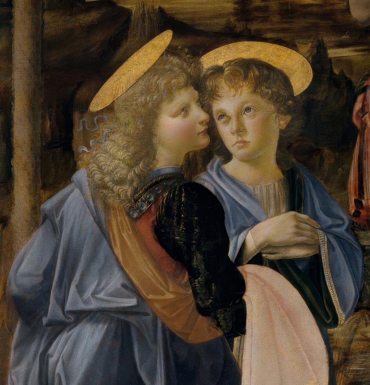 Verrocchio y Leonardo, Ángel del Bautismo de Cristo de Andrea del Verrocchio