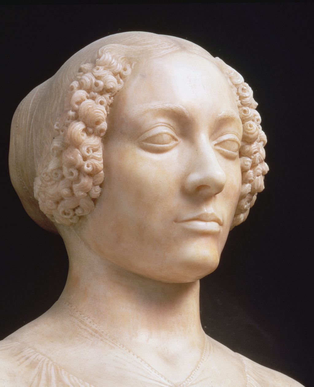 Mujer con un ramo de flores (detalle) de Andrea del Verrocchio