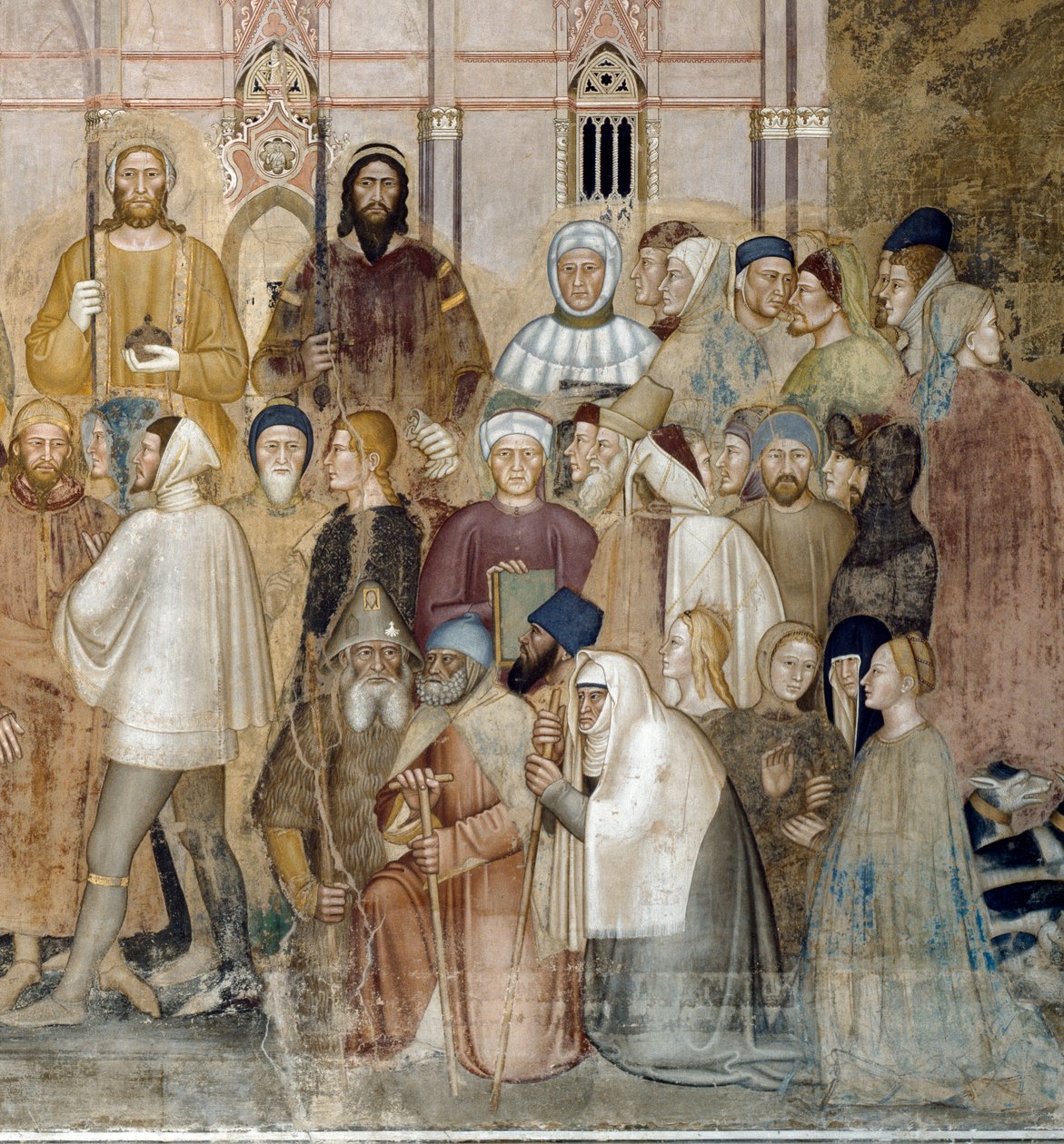 El triunfo de la Iglesia Católica (Detalle de fresco) de Andrea di Bonaiuto (fl.1343 77)