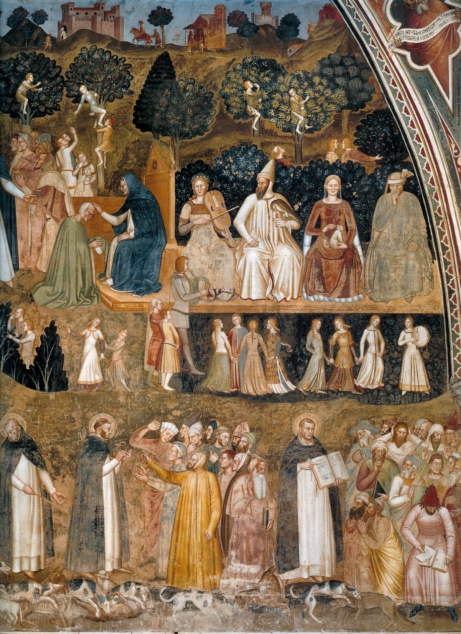 Triunfo de la Iglesia, Iglesia militante y triunfante Título(s) alternativo(s):  Alegoría de la Iglesia activa y triunfante y de la orden dominica de Andrea di Bonaiuto