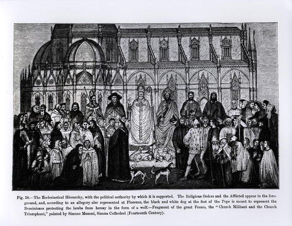La jerarquía eclesiástica, de Ciencia y Literatura en la Edad Media y el Renacimiento, escrito y grabado por Paul Lacroix, 1878 de Andrea di Bonaiuto fl.1342 77 after Andrea di Bonaiuto fl.1342 77 after