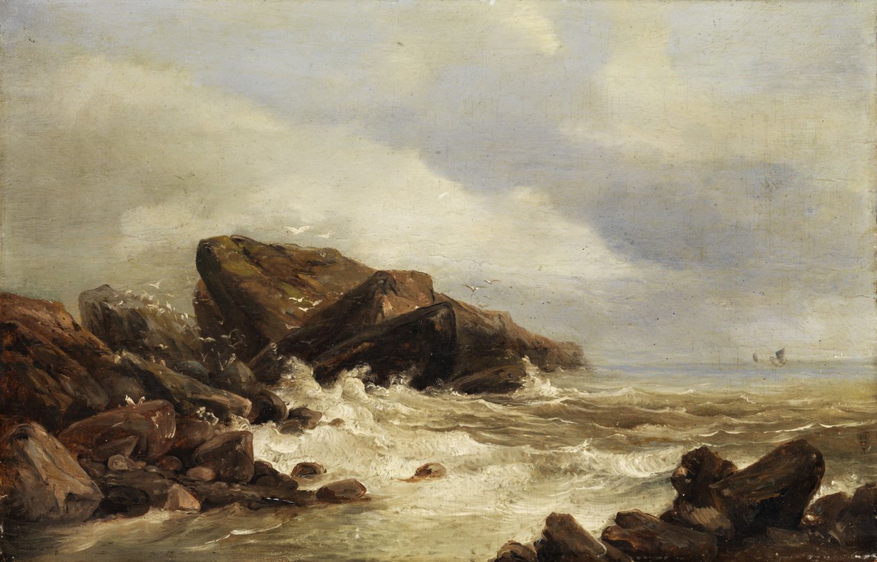Costa rocosa en la rompiente de Andreas Achenbach