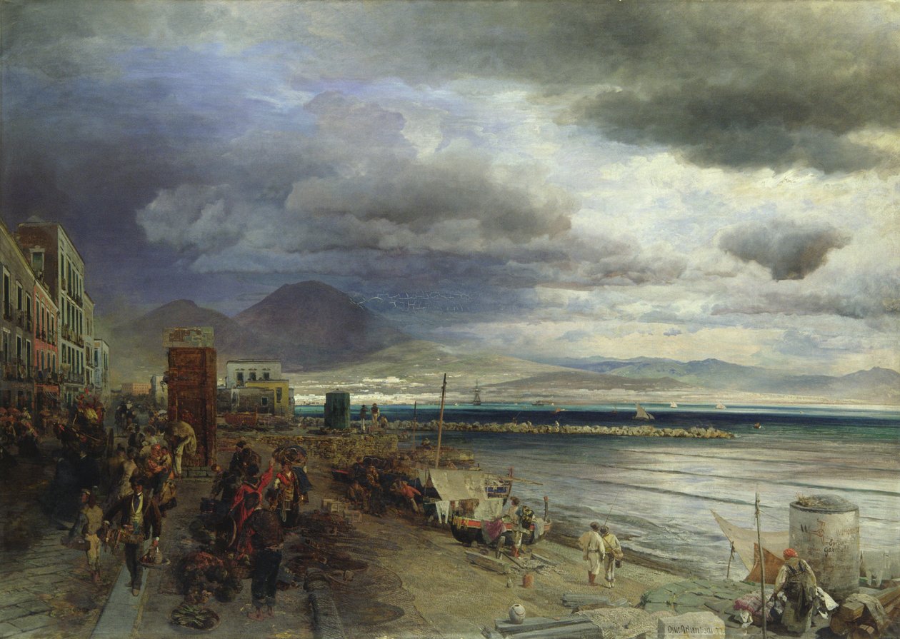 La costa de Nápoles, 1877 de Andreas Achenbach
