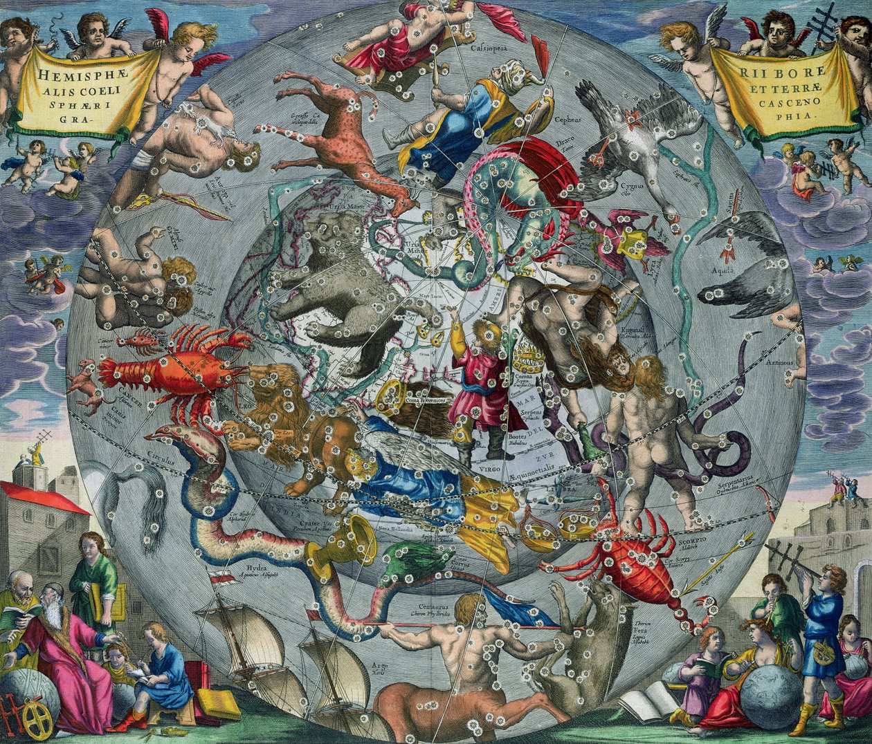 Mapa de las constelaciones del hemisferio norte, de 