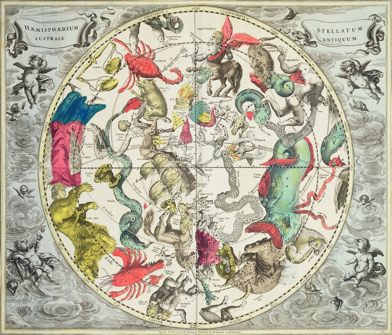 Mapa del Hemisferio Sur, de 
