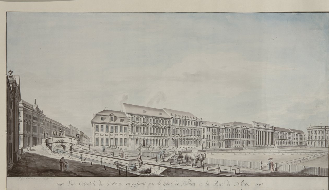 Aspecto Oeste de Wilhelmsplatz, c.1773 de Andreas Ludwig Kruger