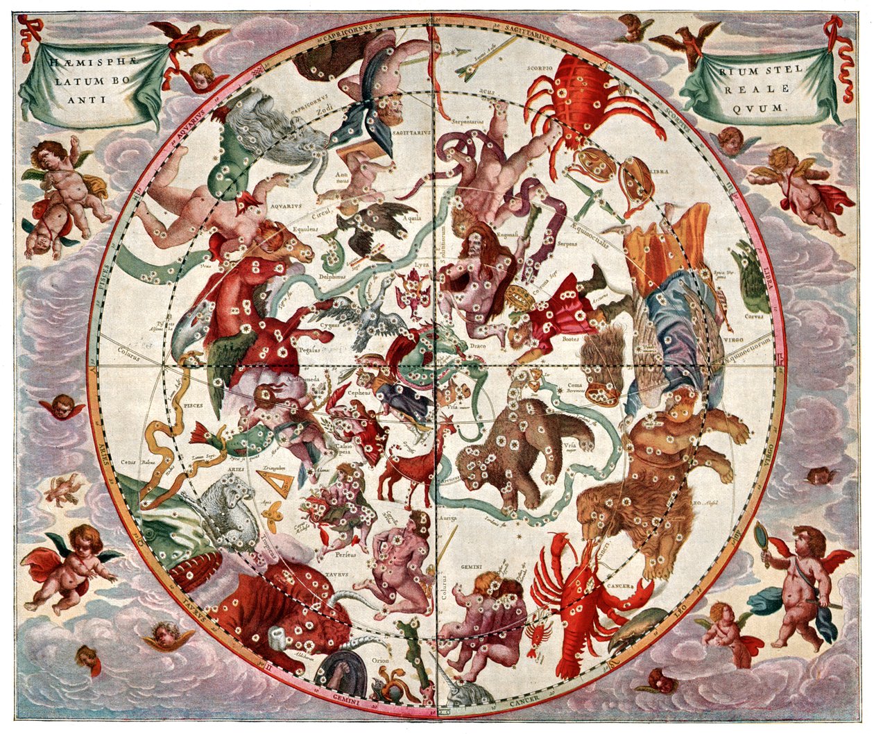 Planisferio celeste: hemisferio norte, c1880 (impresión) de Andreas (after) Cellarius