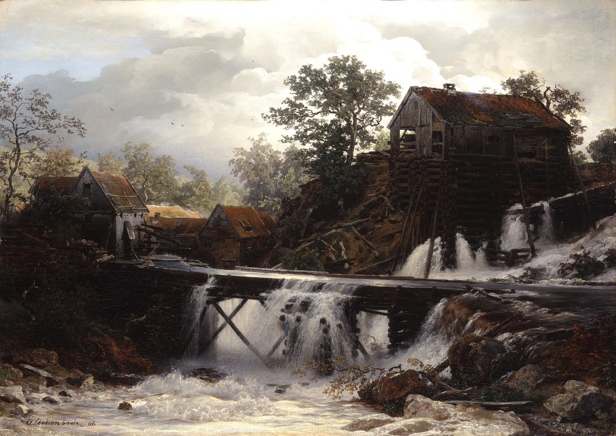 Un aserradero en Westfalia de Andreas Achenbach