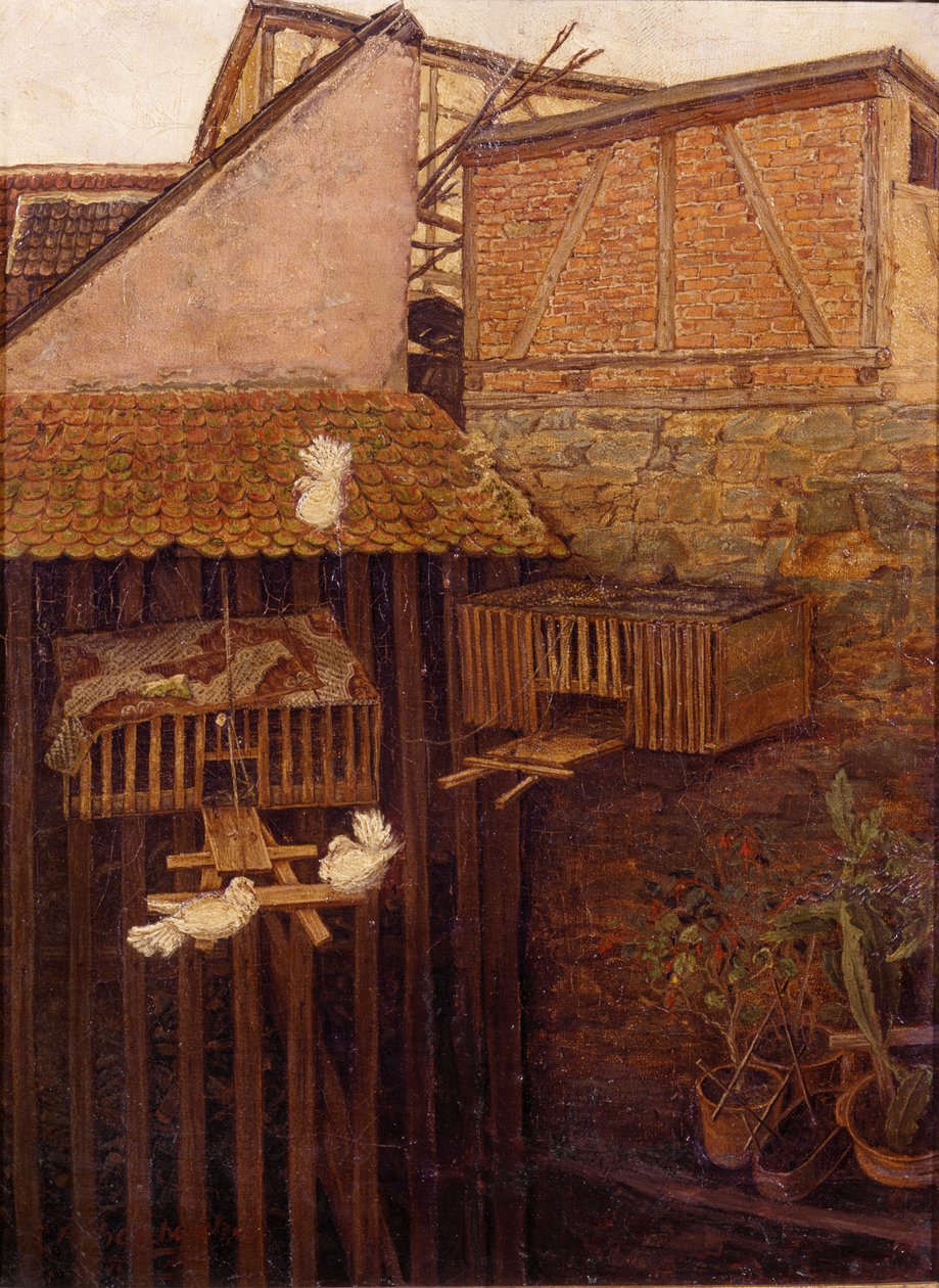 Rincón en un patio de Andreas Achenbach