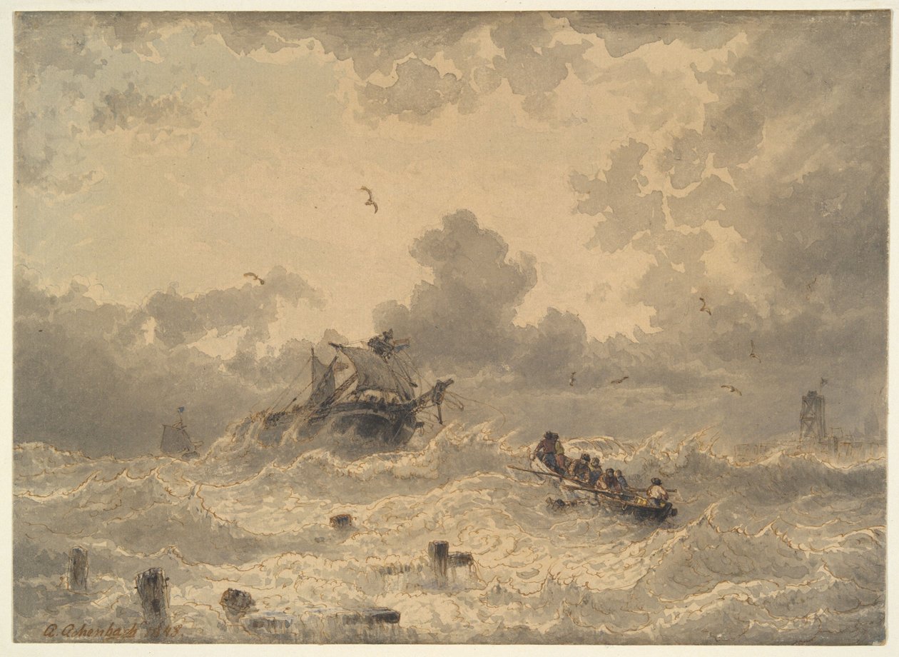 Tormenta en el mar de Andreas Achenbach