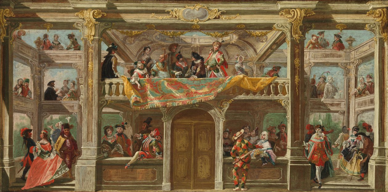 Un baile de máscaras en Bohemia, ca. 1748 de Andreas Altomonte