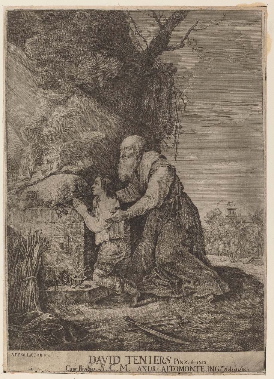 El sacrificio de Isaac de Andreas Altomonte, after David Teniers the Younger