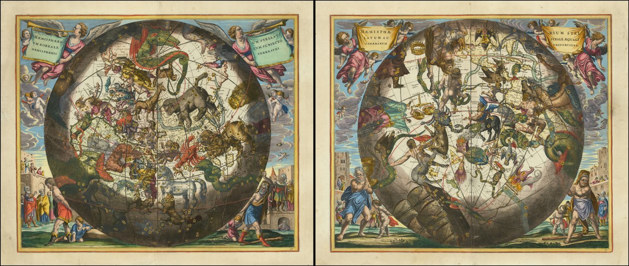 Haemisphaerium Stellatum Boreale Cum Aequali Sphaerarum Proportione - Haemisphaerium Stellatum Australe Cum Aequali Sphaerarum Proportione de Andreas Cellarius