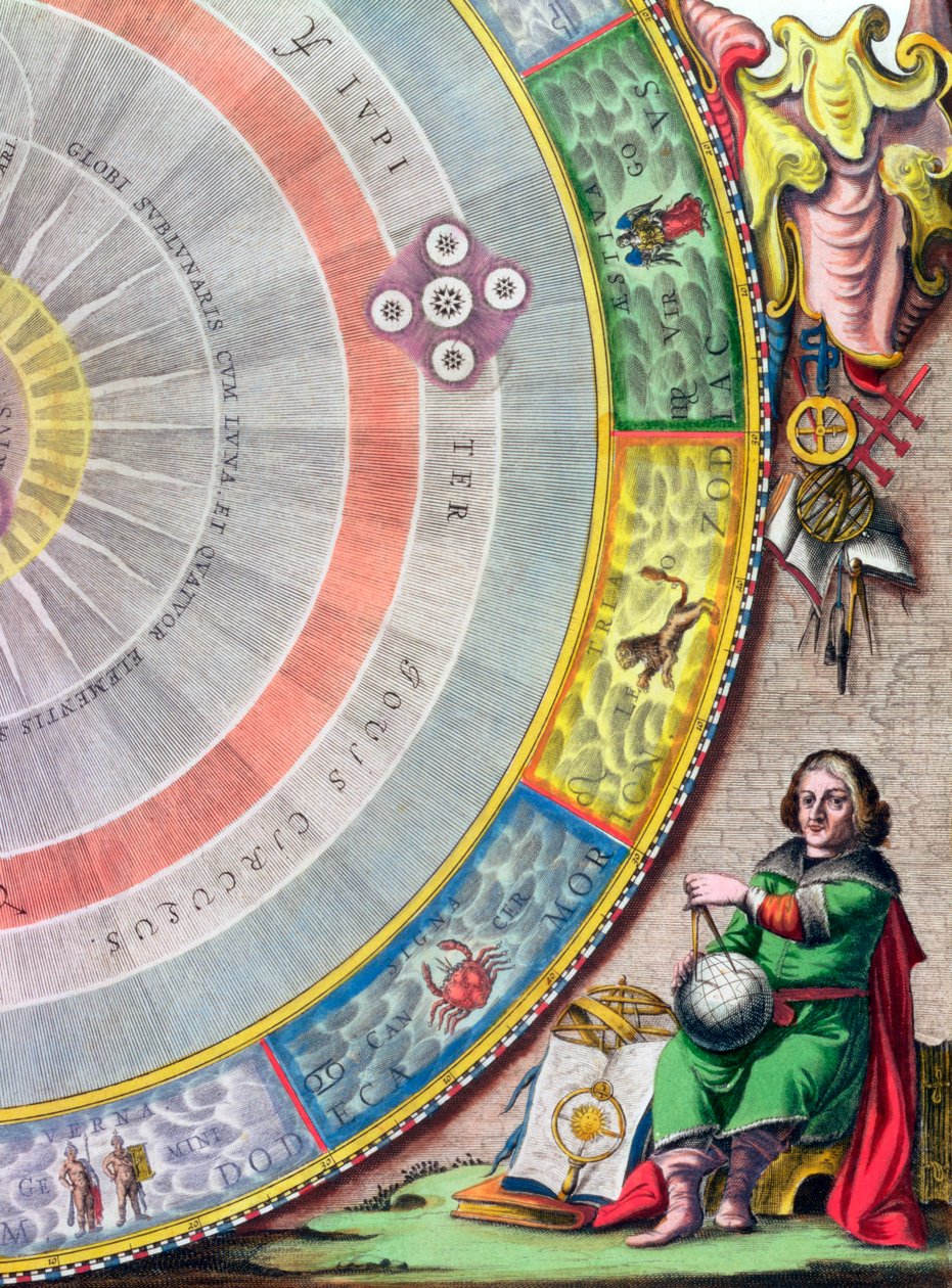 Nicolás Copérnico, astrónomo polaco, 1660-1661 de Andreas Cellarius