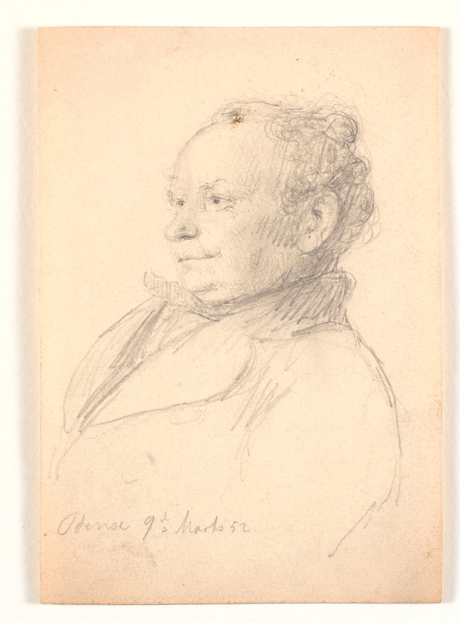 Retrato de hombre 3/4 perfil hacia la izquierda de Andreas Fritz