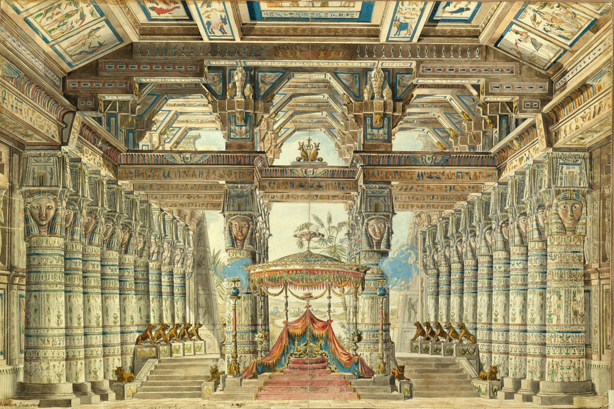 Diseño de escenario para el ballet César en Egipto de G. Haendel, 1834 de Andreas Leonhard Roller