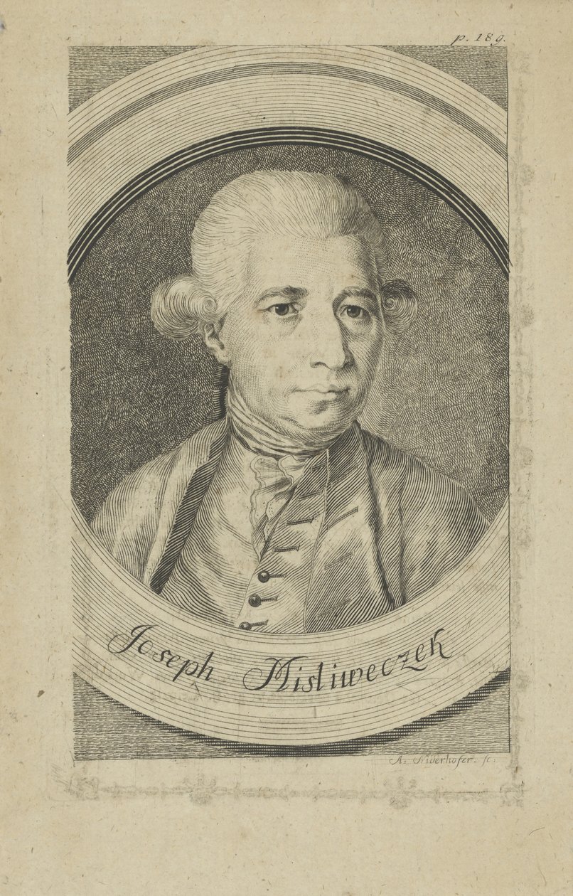 Retrato del compositor Josef Myslivecek de Andreas Niederhofer