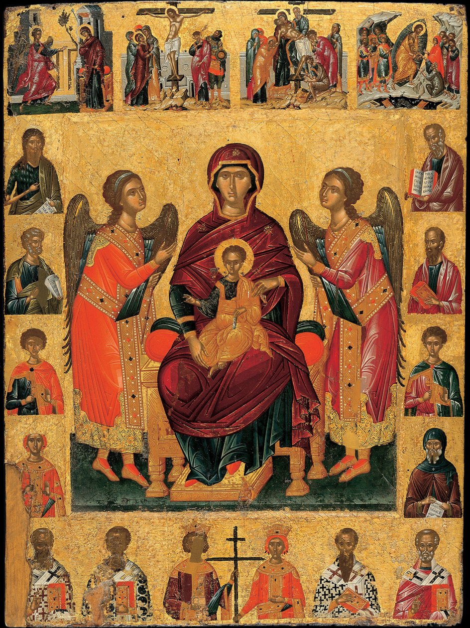 Die Jungfrau und das Kind auf dem Thron von Andreas Ritzos