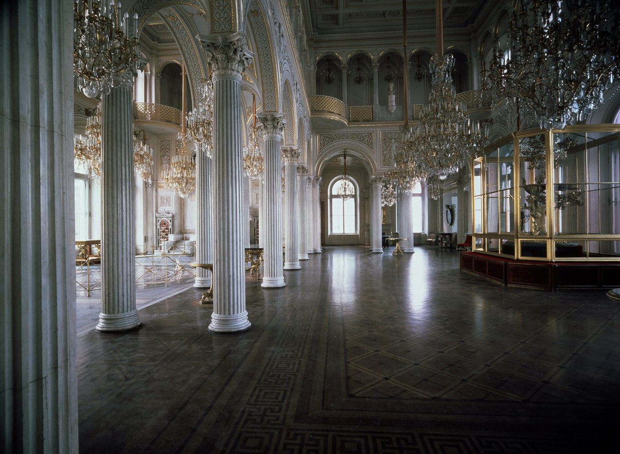 Vista de la sala del pabellón del Pequeño Hermitage (Hermitage) diseñada por Andrei Ivanovich Stakenschneider (1802-1865) 1850-1858 Museo del Hermitage, San Petersburgo de Andrei Ivanovich Stackenschneider