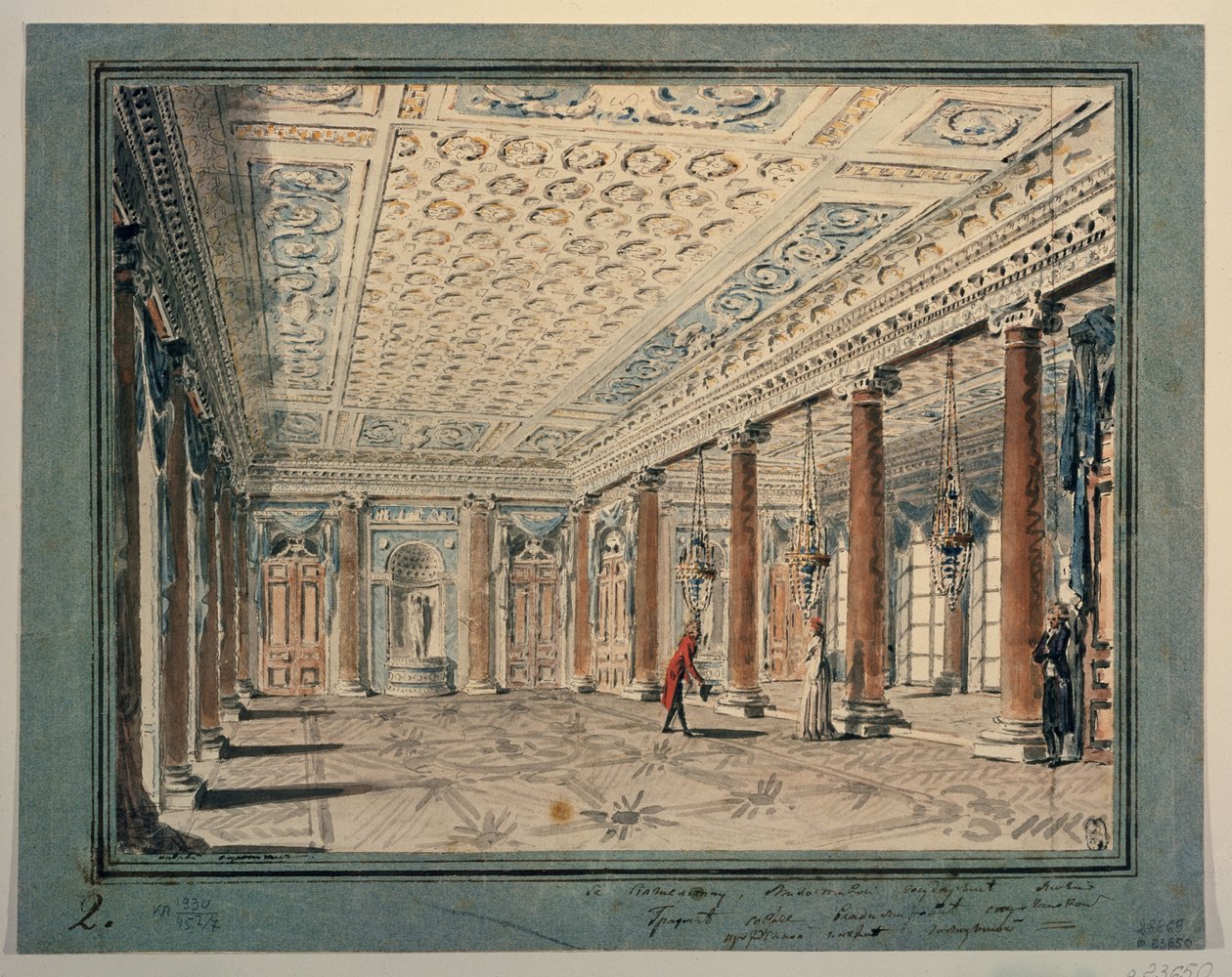Interior del salón de la esquina en el palacio Stroganov de Andrei Nikiforovich Voronikhin