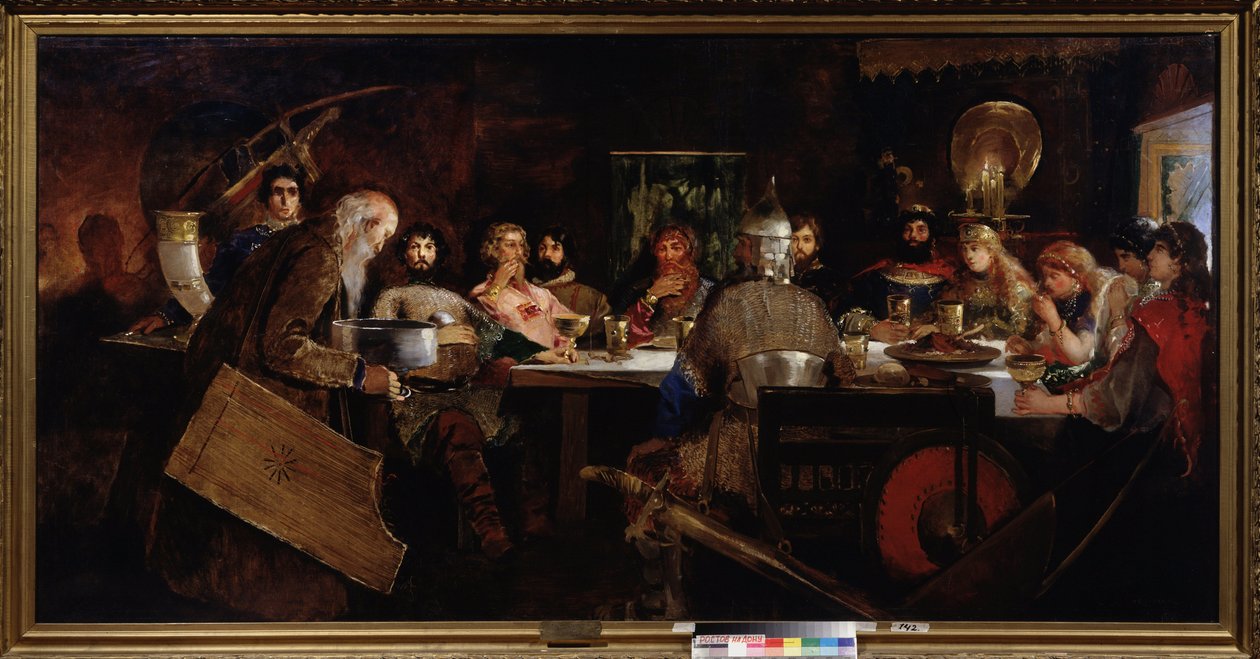 Banquete en el Gran Duque Vladimir el Grande (Vladimir I también llamado Red Sun, 958-1015). Pintura de Andrei Petrovich Ryabushkin (Riabutchkin) (1861-1904), óleo sobre lienzo de Andrei Petrovich Ryabushkin