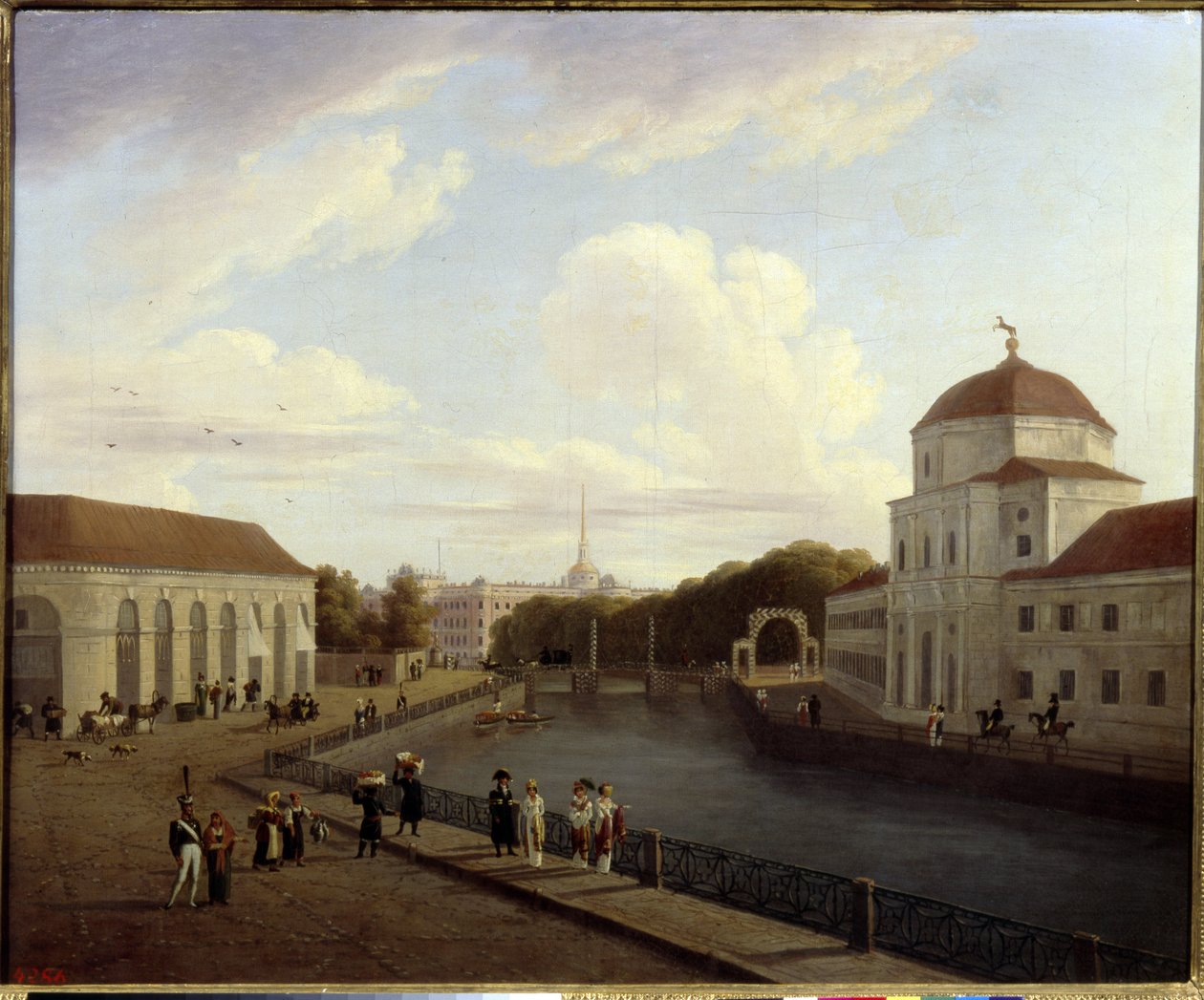 El Palacio de Michel en San Petersburgo. (El Palacio de Michael en San Petersburgo). Pintura de Andrei Yefimovich Martynov (1768-1826), óleo sobre lienzo de Andrei Yefimovich Martynov