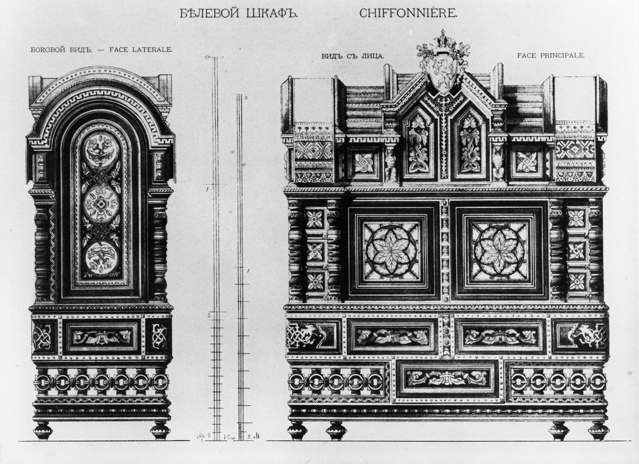 Diseño para un armario de lino, c.1870s de Andrej Leontevic Gun