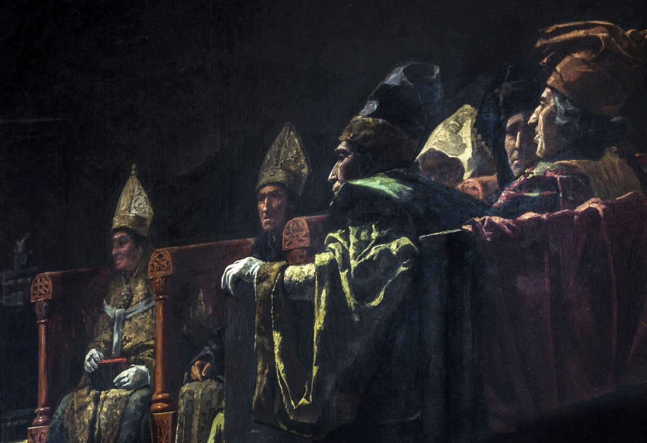 Compromis de Caspe (1412) - Pintura histórica : El Compromiso de Caspe par Parlade y Heredia, Andres (1859-1933) de Andres Parlade y Heredia