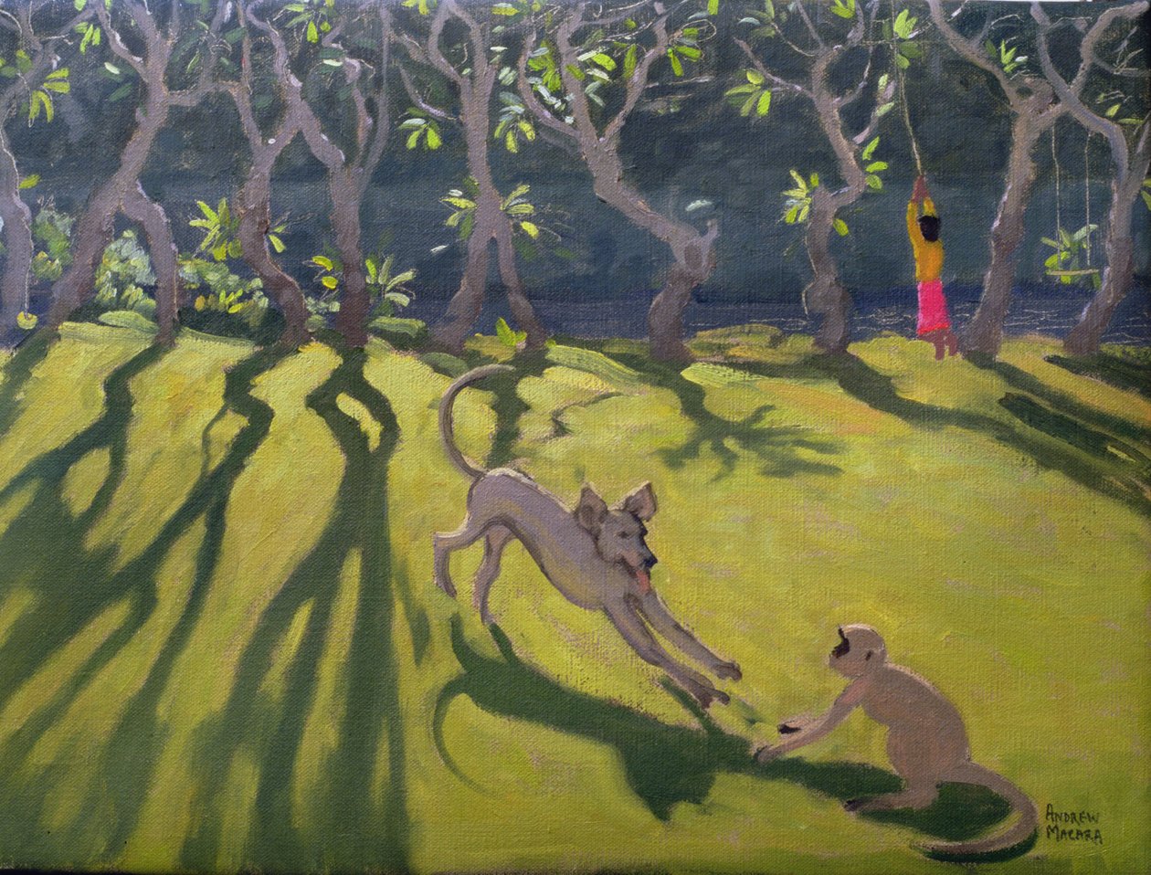 Perro y mono, Sri Lanka, 1998 de Andrew Macara