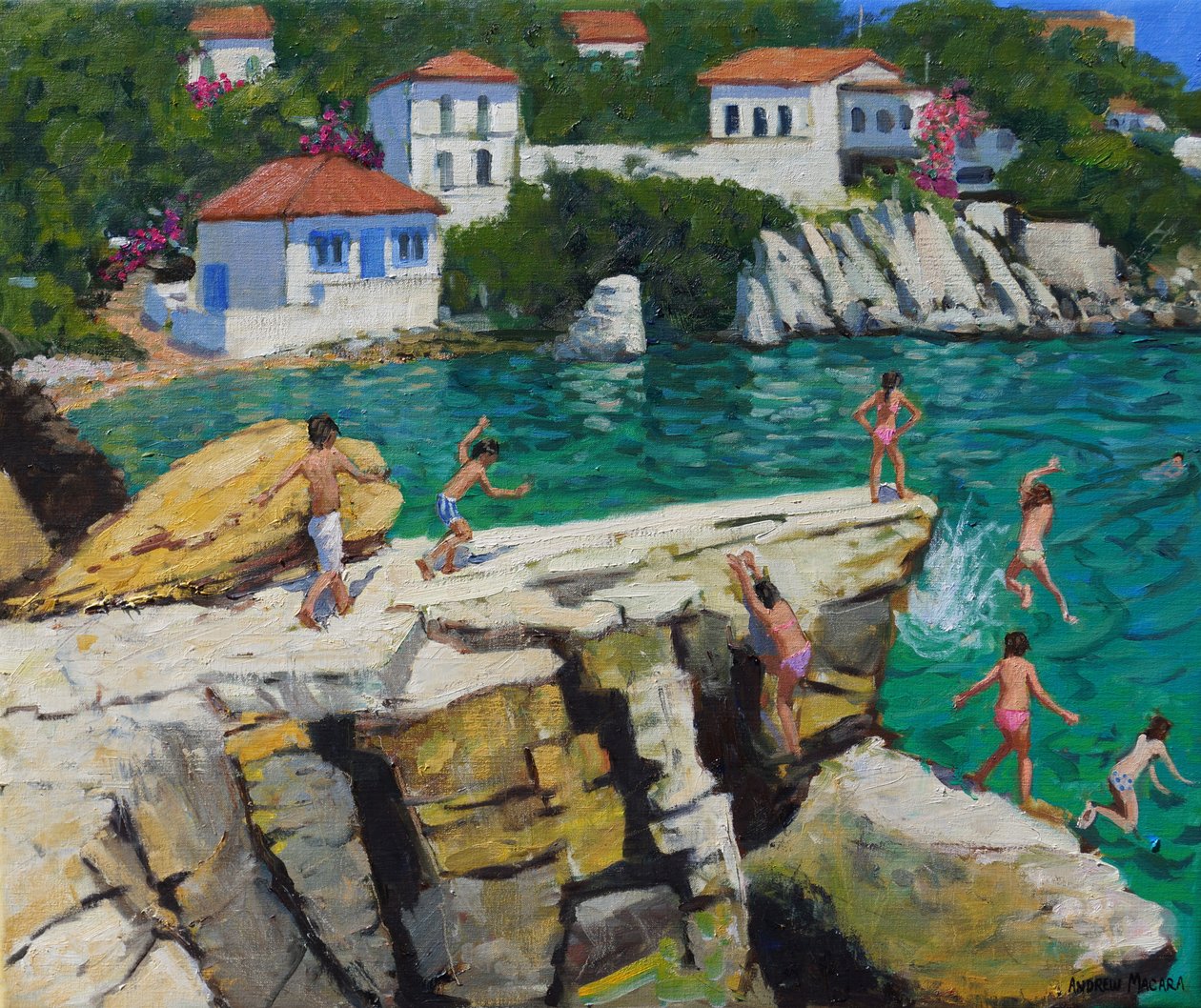 Saltando al mar, Platos, Skiathos, 2015 de Andrew Macara